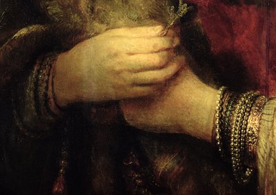 Portrait of Saskia van Uylenburgh (1612-42) in Rich Costume (detail) by Rembrandt van Rijn